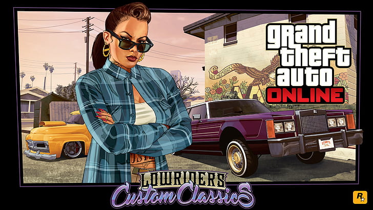 Grand Theft Auto V Online, lowrider, Grand Theft Auto V, Rockstar Games, tatouage, lunettes de soleil, Grand Theft Auto Online, Fond d'écran HD