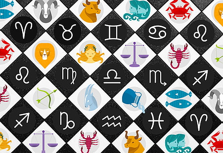 Lo zodiaco canta carta da parati, segni zodiacali, segno zodiacale, astrologia, arte, Sfondo HD HD wallpaper