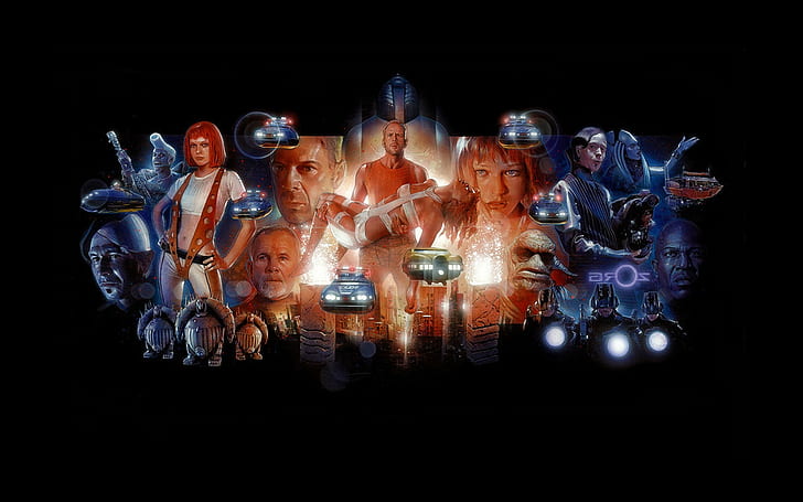 the fifth element movies bruce willis gary oldman science fiction fan art milla jovovich, HD wallpaper