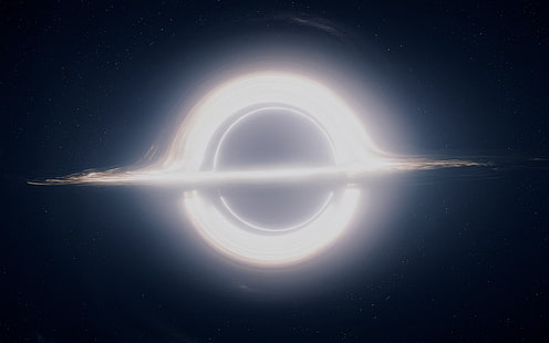 Interstellarer Gargantua, runde digitale Tapete des weißen Lichtes, 3D, Raum, interstellarer Gargantua, HD-Hintergrundbild HD wallpaper