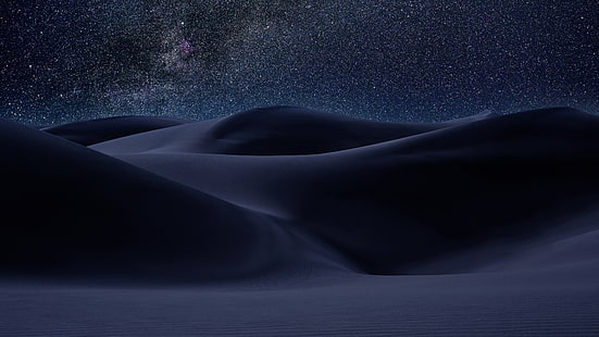 étoiles, ciel, nuit étoilée, désert, dunes, voie lactée, obscurité, nuit, paysage, ciel étoilé, minuit, Fond d'écran HD HD wallpaper