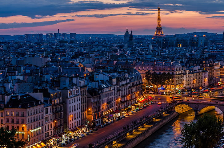 nuit, photo, France, Paris, Fond d'écran HD