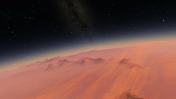 Video Game, Space Engine, Desert, Orange, Peak, Planet, Space, Stars, HD wallpaper