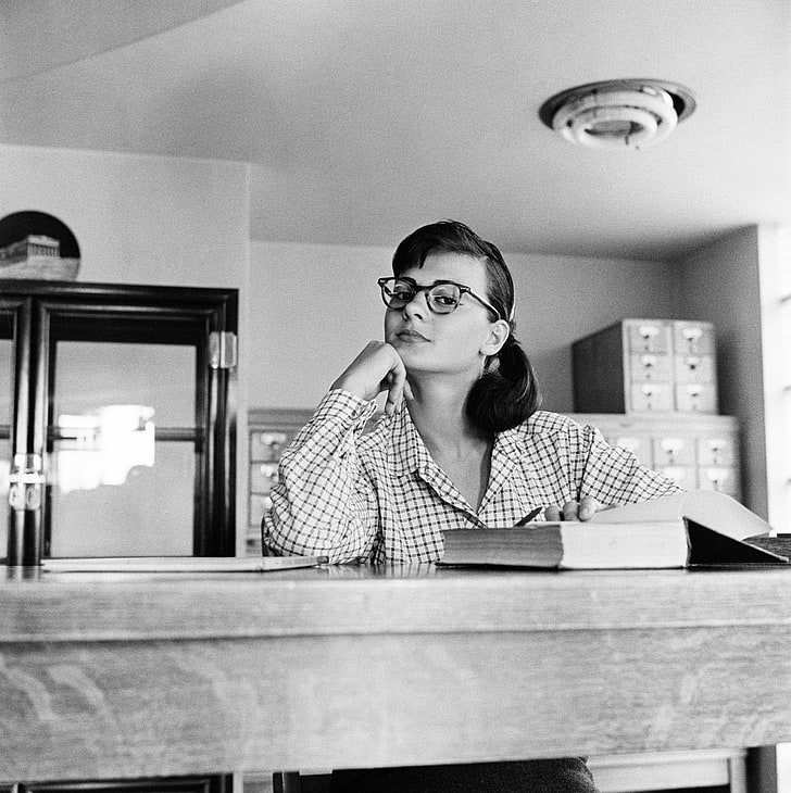 Playboy, 1950s, Virginia Gordon, glasses, HD wallpaper