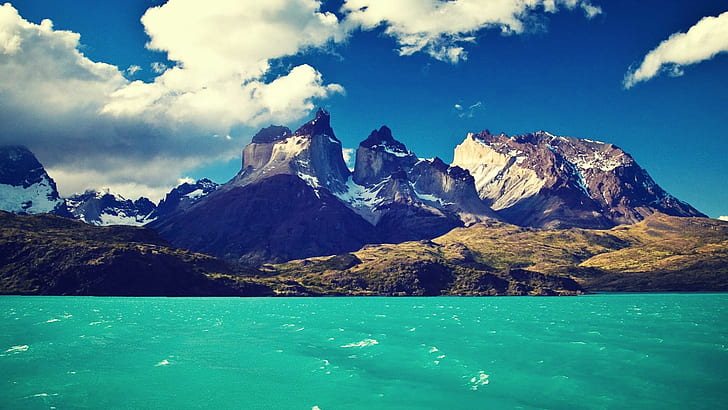 여름 언덕 및 강 HD, 칠레, 구름, 언덕, 호수, 풍경, 산, 자연, 강, 여름, 파도, HD 배경 화면