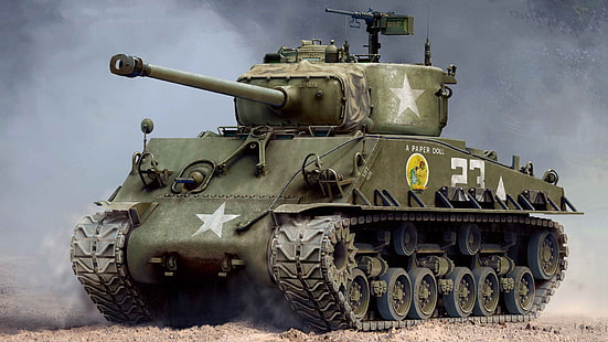 USA, Sherman, der größte amerikanische mittlere Panzer M4A3E8, HD-Hintergrundbild HD wallpaper
