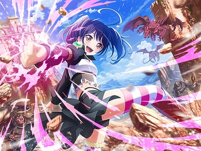 BanG Dream!, anime, anime girls, Tsukushi Futaba, Tensei Shitara Slime Datta Ken, Tapety HD HD wallpaper
