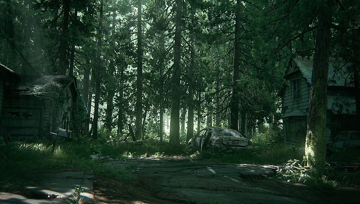 The Last of Us, Part II, Ellie, Joel, apocalyptic, video games, forest, HD wallpaper
