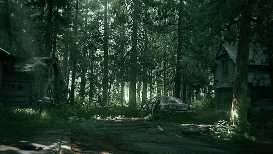 The Last of Us, Part II, Ellie, Joel, apocalyptique, jeux vidéo, forêt, Fond d'écran HD HD wallpaper