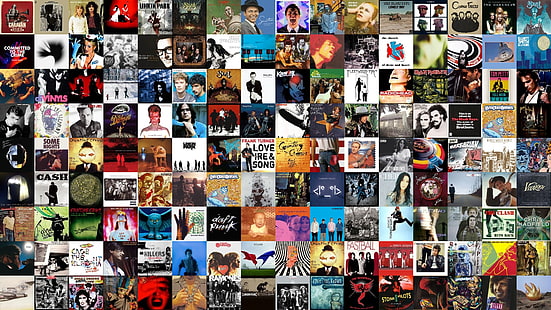 banyak sampul berbagai macam judul, musik, sampul album, sampul seni, kolase, Wallpaper HD HD wallpaper
