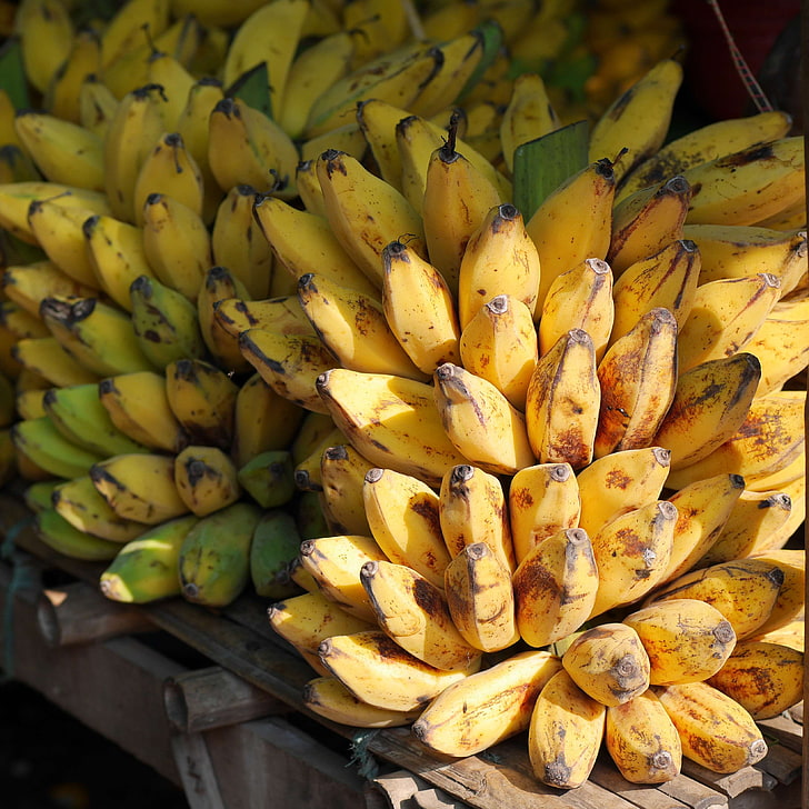 bananas, food, fruits, ripe, HD wallpaper
