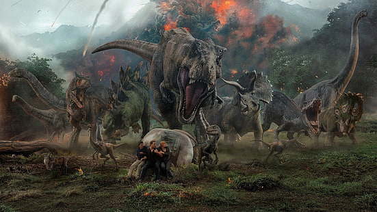 Jurassic World Fallen Kingdom, Jurassic World, 2018 filmer, filmer, 4k, hd, HD tapet HD wallpaper