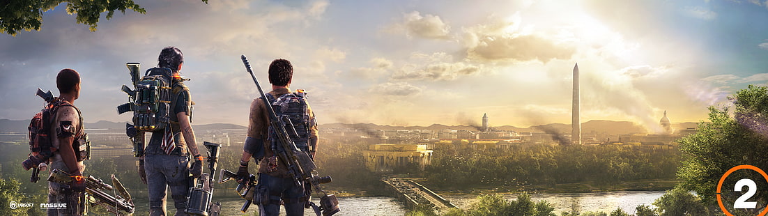 Tom Clancy 's The Division 2, Ubisoft, 비디오 게임, 컨셉 아트, 듀얼 모니터, Tom Clancy 's The Division, HD 배경 화면 HD wallpaper