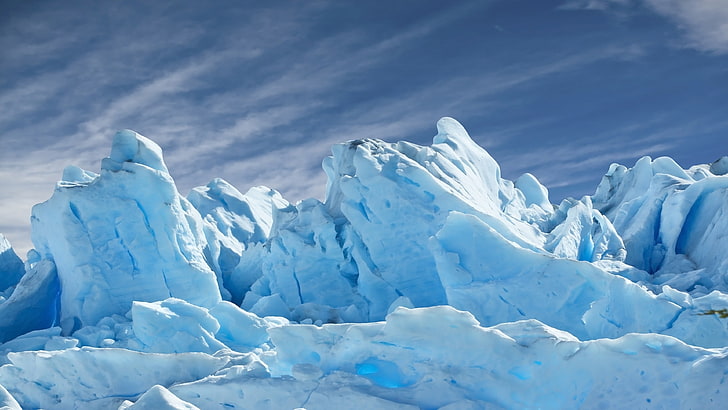 iceberg, ghiacciaio, artico, ghiaccio, calotta di ghiaccio, paesaggio blu, calotta polare, ghiaccio marino, fusione, Sfondo HD