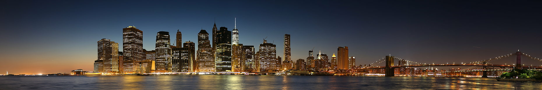 夜間のブルックリン橋の写真、マンハッタン、帝国、クライスラービル、マンハッタン橋、マンハッタン、ブルックリン橋、帝国、クライスラービル、マンハッタン橋、自由の女神、ブルックリン橋、エンパイアステートビル、クライスラービル、マンハッタン橋、パノラマ、ブルーアワー、写真、夜間、ニューヨーク、マンハッタン#Skyline、建築、BlueHour、青#summer、パノラマ、ESB、地平線、アーバイン、ニュ、ヨ、ク、 HDデスクトップの壁紙 HD wallpaper