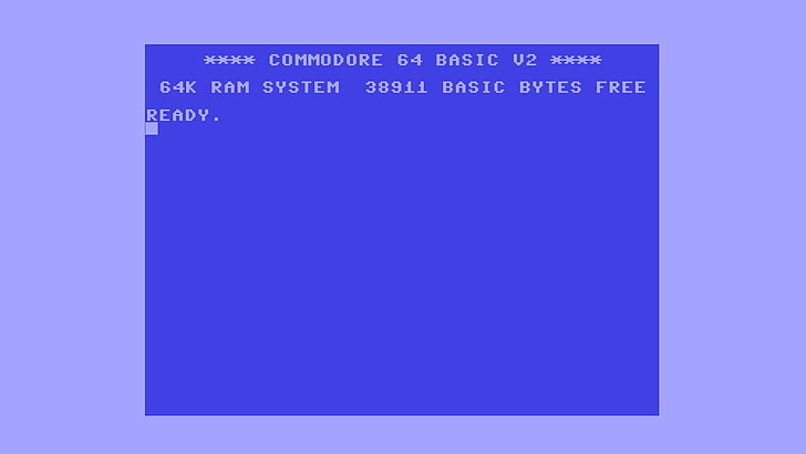 zrzut ekranu z niebieskim ekranem komputera, vintage, Commodore 64, Tapety HD