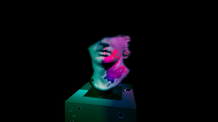 รูปปั้นพิพิธภัณฑ์สีสันสดใส vaporwave, วอลล์เปเปอร์ HD