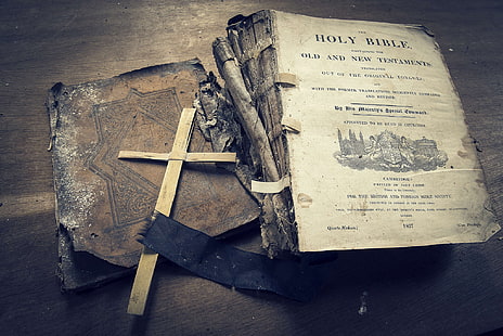 Pismo Święte, krzyż, książka, Biblia, Tapety HD HD wallpaper