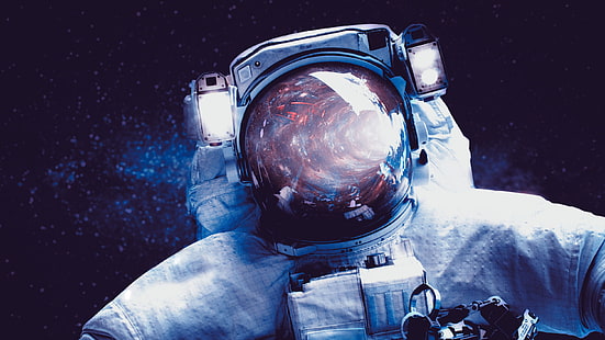 astronot, luar angkasa, pakaian luar angkasa, seni luar angkasa, seni digital, Wallpaper HD HD wallpaper