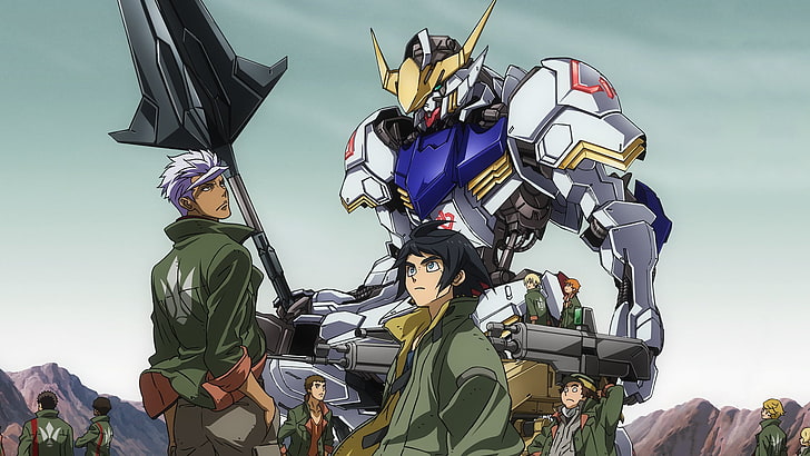 Anime, Mobile Suit Gundam: Anak Yatim Berdarah Besi, Barbatos Gundam ASW-G-08, Biskuit Griffon, Mikazuki Augus, Orga Itsuka, Wallpaper HD