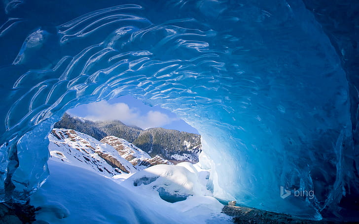 winter, snow, mountains, glacier, Alaska, USA, Juneau, Mendenhall, HD wallpaper