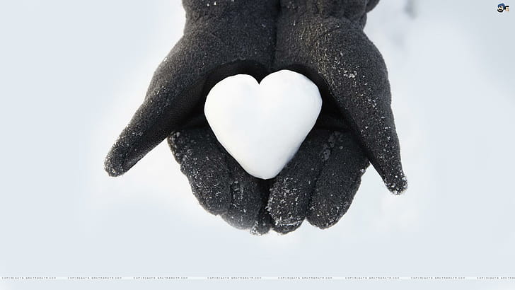 Snow Heart, matu, amit, omdave, hrdave, 3d and abstract, HD wallpaper
