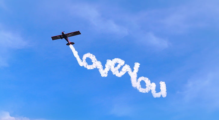 I Love You Written In The Sky, Holidays, Valentine's Day, Blue, Landscape, Happy, Love, Relationship, Romance, Romantic, Clouds, Valentine, Luck, Aircraft, Forever, affection, valentinesday, font, greetingcard, loyalty, iloveyou, oath, pledgeofallegiance, partner, HD wallpaper