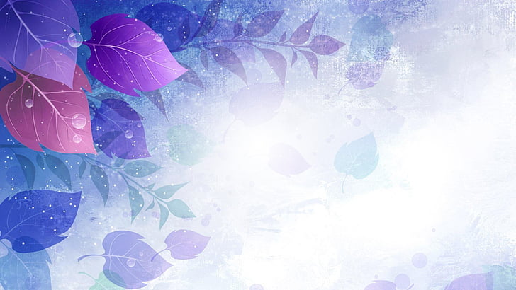 petal, leaf, pattern, blue, purple, abstract art, HD wallpaper
