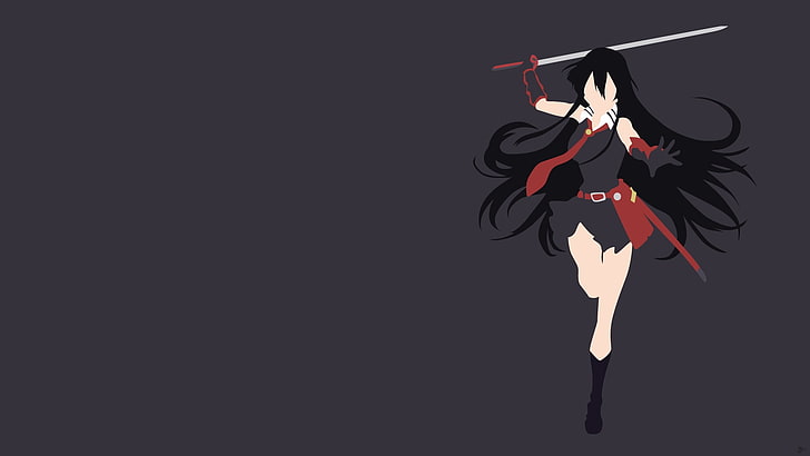 schwarzhaarige weibliche Anime-Figur mit Schwert, Akame ga Kill !, Akame, Anime-Mädchen, Anime, HD-Hintergrundbild
