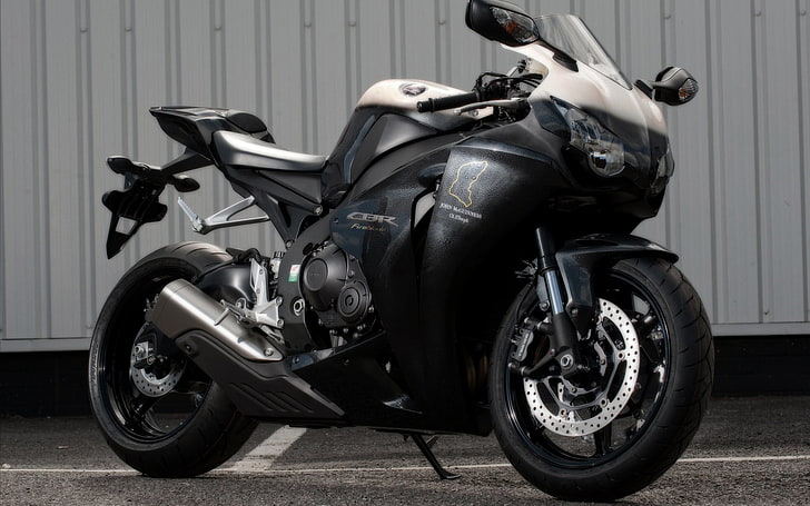 Honda CBR1000RR Fireblade Black, black and grey 혼다 CBR 스포츠 자전거, 오토바이, 혼다, 블랙, HD 배경 화면