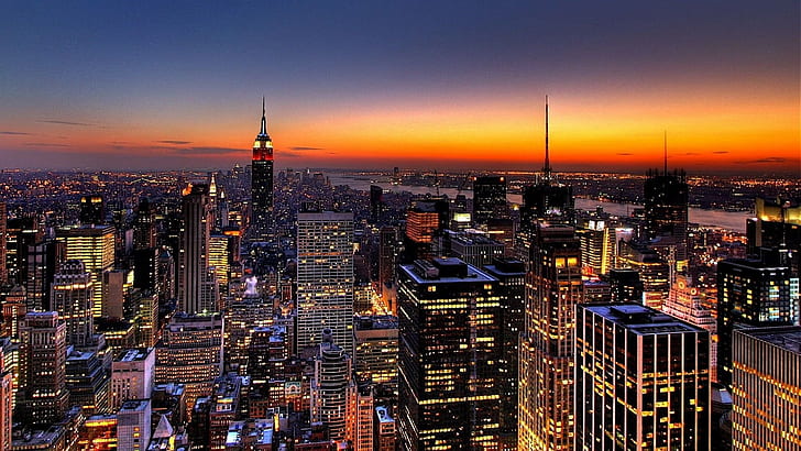 Panoramę Nowego Jorku, Nowy Jork, Skyline, Tapety HD