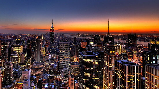 Panoramę Nowego Jorku, Nowy Jork, Skyline, Tapety HD HD wallpaper