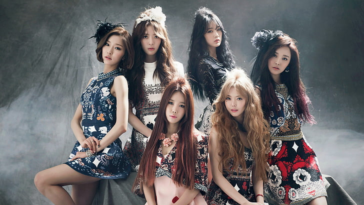 K-pop, Dal Shabet, wanita, Asia, grup wanita, berambut cokelat, berambut merah, berambut pirang, pita rambut, Wallpaper HD