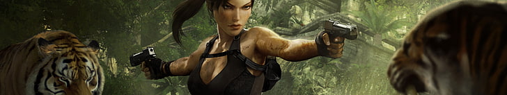 video game makam raider lara croft multiscreen 5760x1080 Video Game Tomb Raider HD Seni, Video Game, Tomb Raider, Wallpaper HD