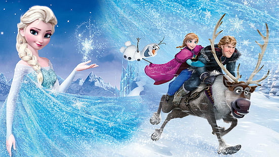 Movie, Frozen, Anna (Frozen), Elsa (Frozen), Frozen (Movie), Kristoff (Frozen), Olaf (Frozen), Sven (Frozen), HD tapet HD wallpaper