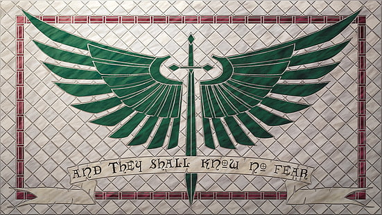 espada com logotipo de asas, Warhammer, fuzileiros navais, mosaico, 40k, HD papel de parede HD wallpaper