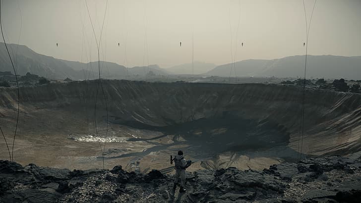 Death Stranding, Hideo Kojima, кратер, HD тапет