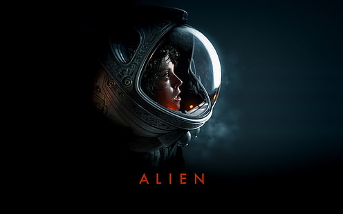 Alien movie wallpaper, aliens, Alien (movie), Sigourney Weaver, Ellen Ripley, artwork, science fiction, space suit, movies, horror, HD wallpaper HD wallpaper