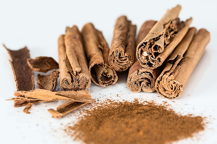 aroma, cinnamon, cinnamon powder, cinnamon sticks, flavor, flavoring, food, ingredient, seasoning, spices, HD wallpaper