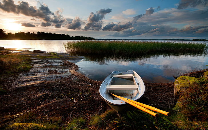 Boot am See, Wasser, Natur, See, Boot, Boote, HD-Hintergrundbild