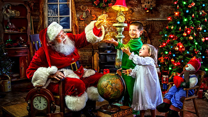 Holiday, Christmas, Child, Magical, Santa, HD wallpaper