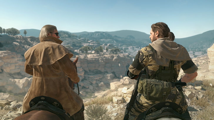 jaqueta de camuflagem marrom e preta masculina, Metal Gear, captura de tela, videogame, Metal Gear Solid, Metal Gear Solid V: The Phantom Pain, HD papel de parede