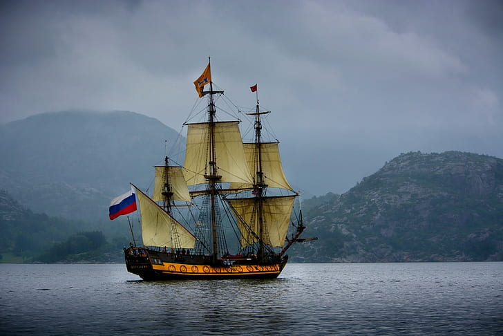 Segelschiff, russisch, HD-Hintergrundbild