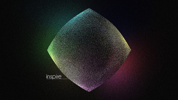 gray Inspire speaker, inspirational, digital art, colorful, geometry, HD wallpaper
