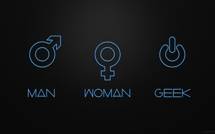 Man Woman Geek, funny, woman, geek, HD wallpaper