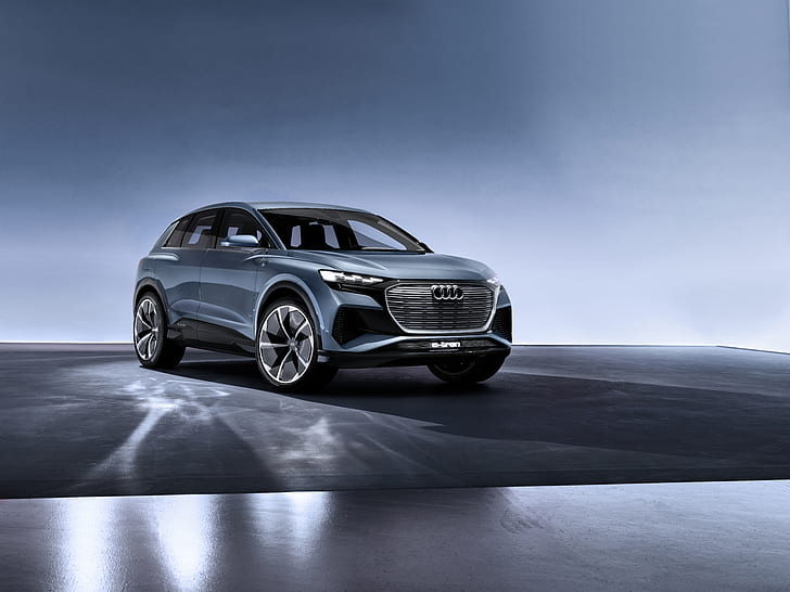 Audi, Audi Q4 e-tron, Blue Car, Car, Electric Car, SUV, Vehicle, HD wallpaper