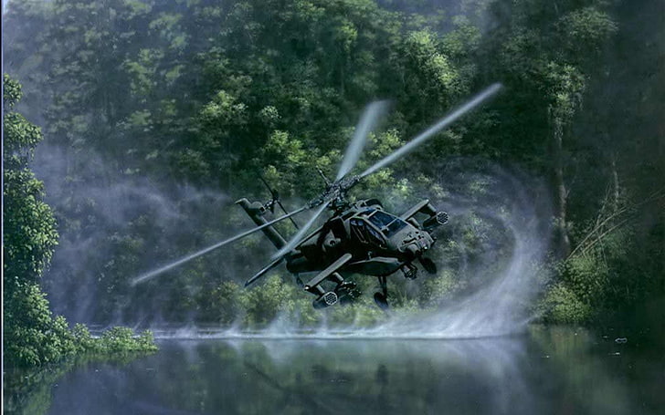 軍用ヘリコプター、ボーイングAh-64アパッチ、 HDデスクトップの壁紙