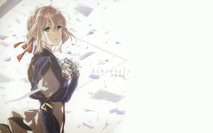brown haired girl anime character, Anime, Violet Evergarden, Violet Evergarden (Character), HD wallpaper