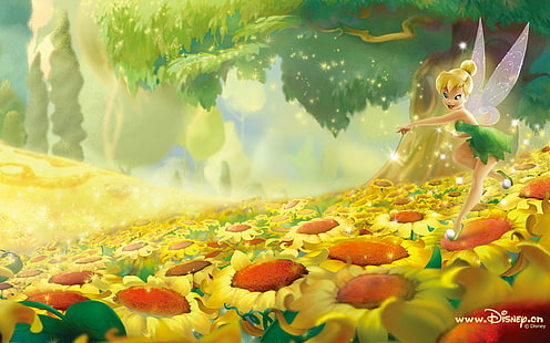 Flower Fairy, fondo de pantalla de campanita, flor, hada, Disney, Fondo de pantalla HD HD wallpaper