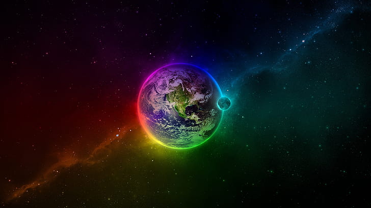 Terra, espaço colorido 2560 × 1440, HD papel de parede